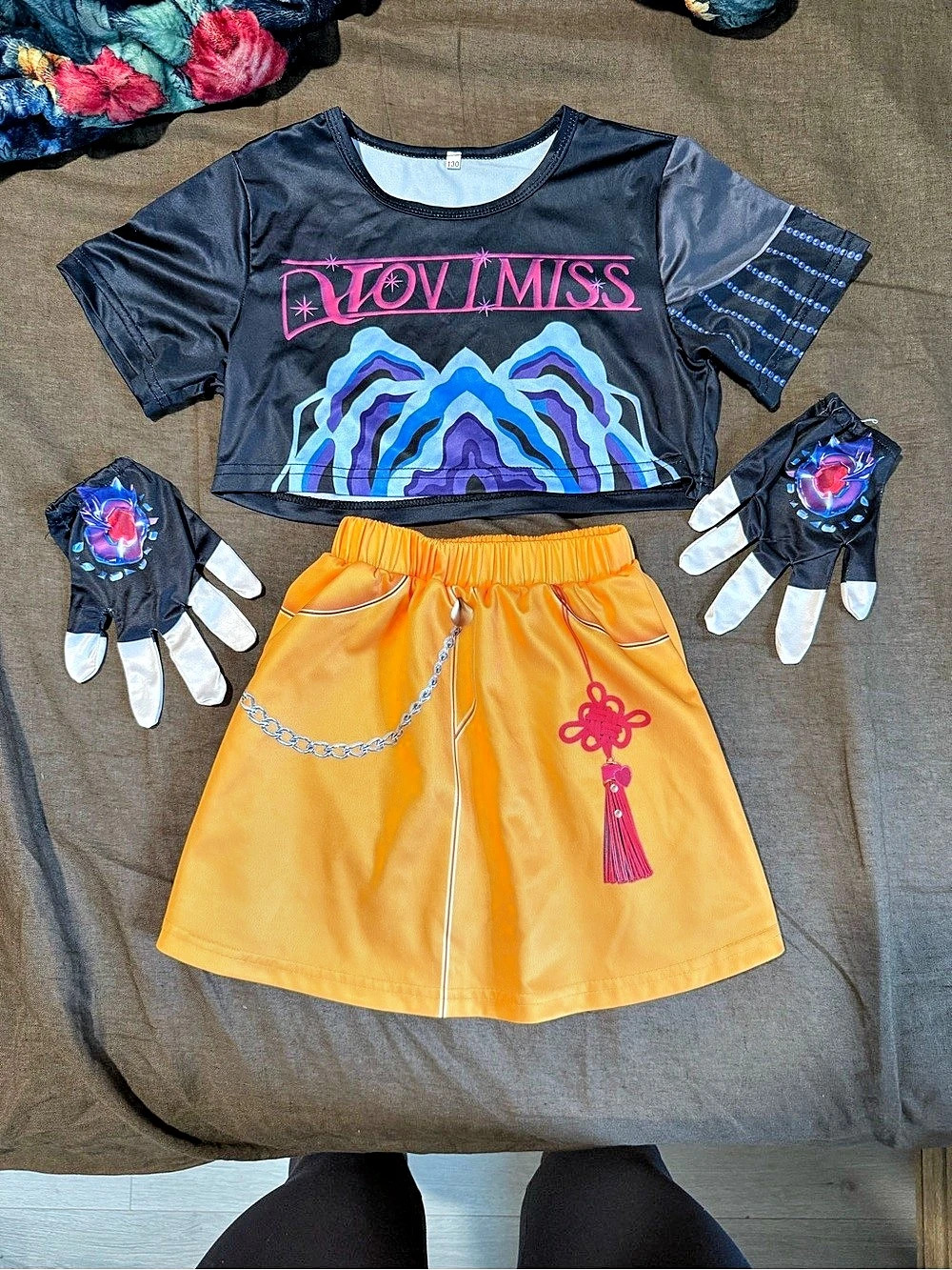 Kids Matching Costume Set in Orange & Black